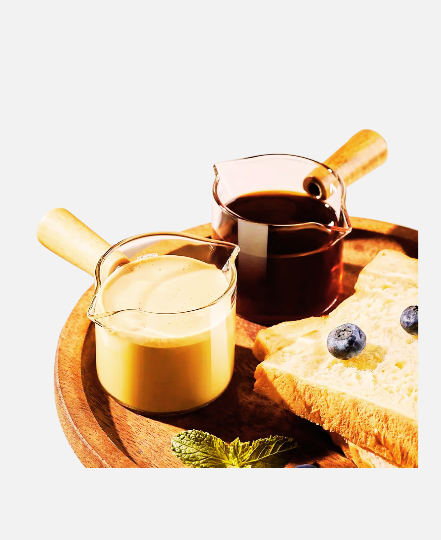 Glass Espresso Shot Glass with Wooden Handle